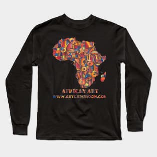 Faces VI African art painting Long Sleeve T-Shirt